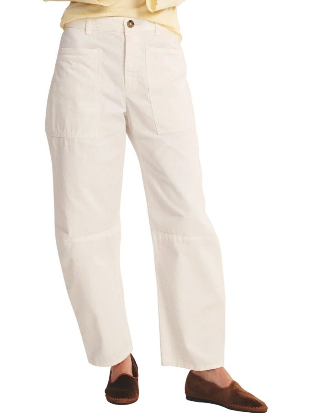 Velvet By Graham & Spencer Brylie Pants Size 4 Barrel Leg Denim White Minimalist